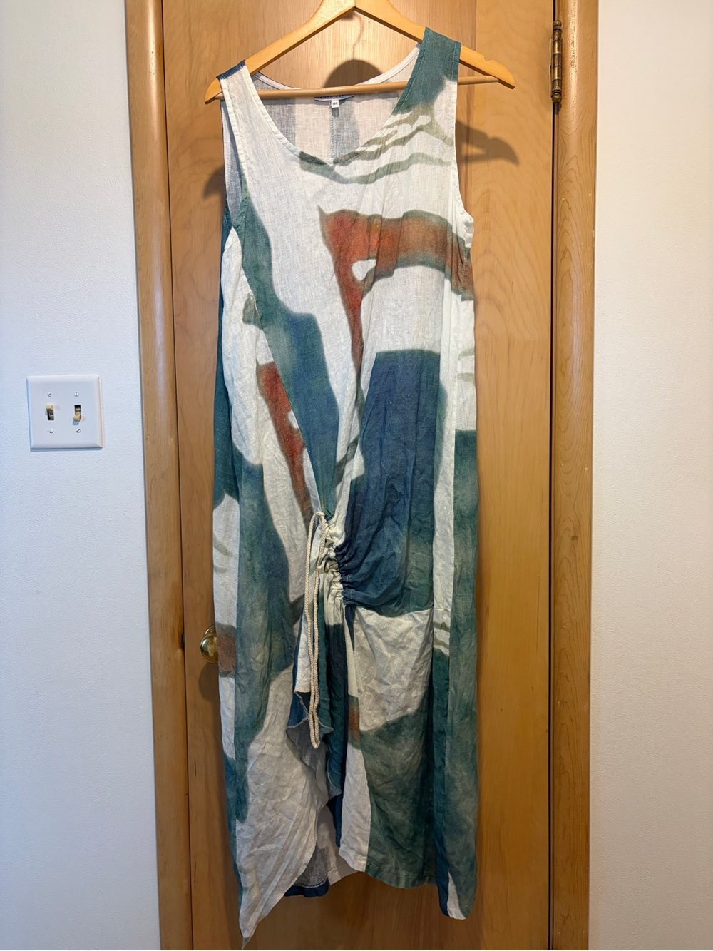Linen tank dress with front detail